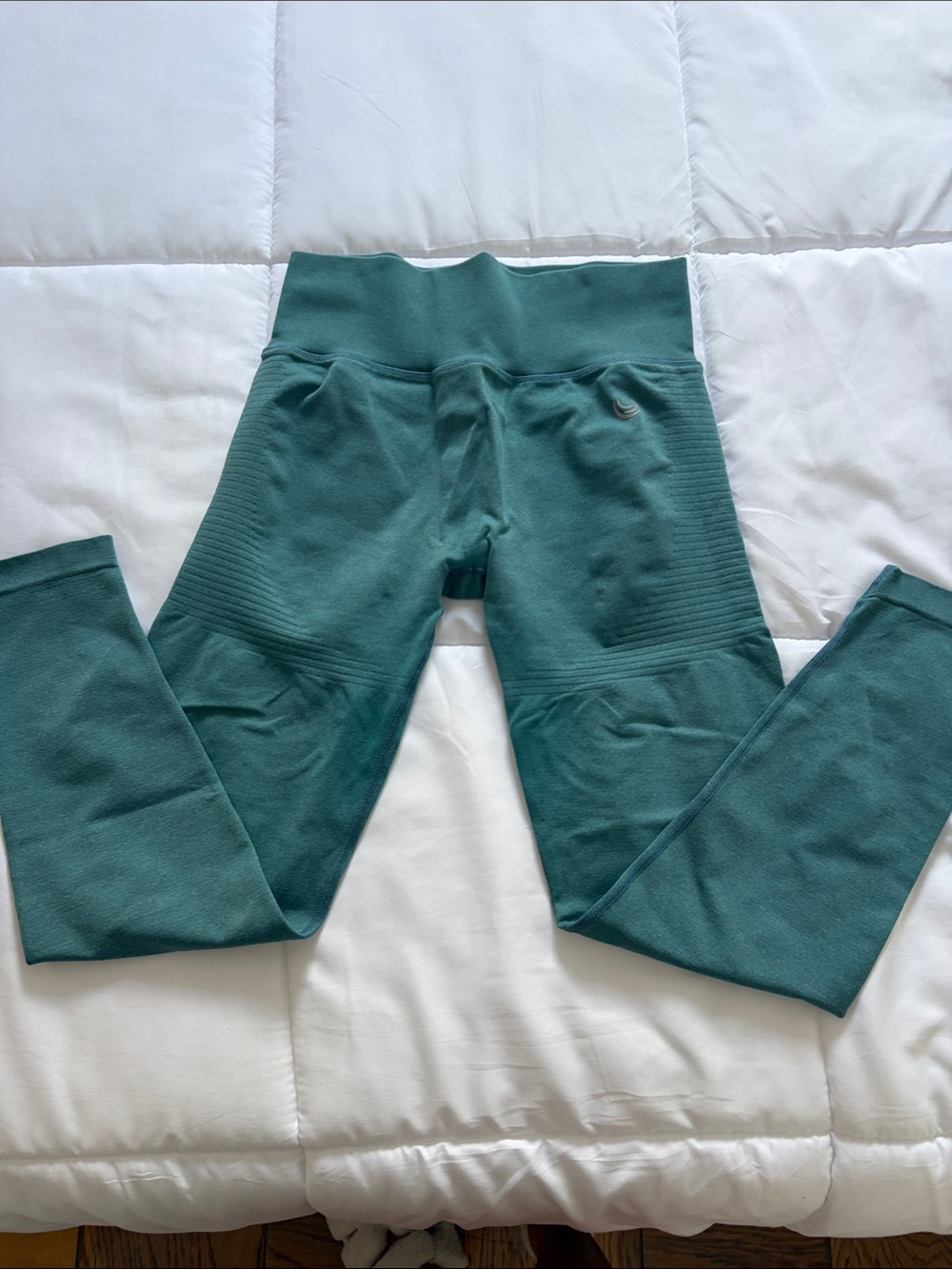 Oner Active Teal High-Waist Ribbed Leggings